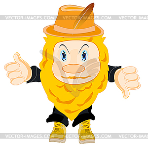 Essence brownie in hat and shoe - vector image