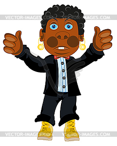 Dark-skinned man in suit - vector clipart