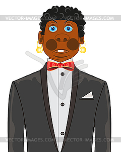 Dark-skinned man in fashionable suit - vector clipart