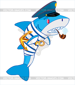 Shark in sea form - vector clipart