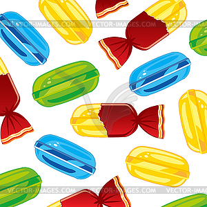 Sweetmeats caramel lollipop decorative pattern - vector image