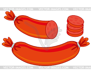 Meat hot dogs is insulated - vector clip art