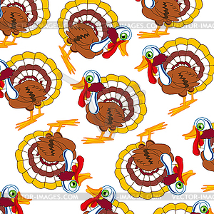 Cartoon of bird turkey decorative pattern - vector clipart