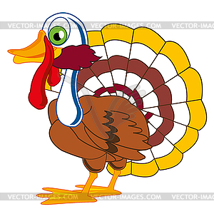 Bird turkey is insulated - vector clip art