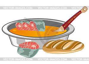 Fish soup is insulated - royalty-free vector clipart