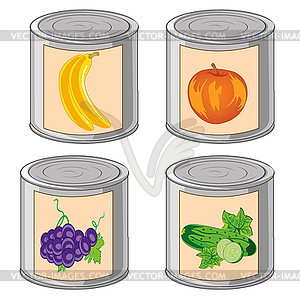 Banks with compote is insulated - vector image