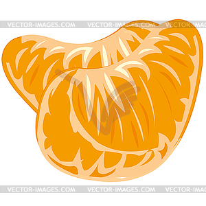 Two juicy bits of tangerine - vector image