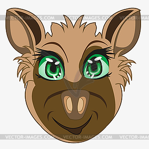 Cartoon of mug animal hyena - vector clip art