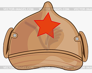 Old-time headdress of soldier headgear budenovka - vector EPS clipart