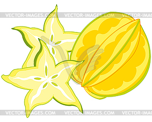 Carambola fruit is insulated - royalty-free vector clipart