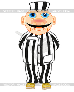 Man prisoner is insulated - color vector clipart