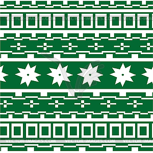 Decorative pattern of figures on green background - vector image