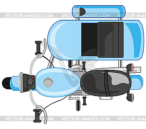 Motorcycle with sidercar for passenger type overhand - vector clip art