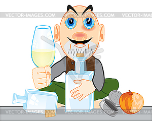 man drinking alcohol cartoon