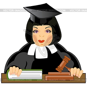 Woman to judges convicting - vector clipart