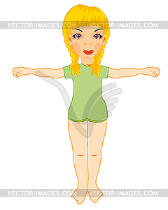 Making look younger girl concerns with atheletics - vector clip art