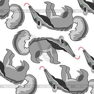 Decorative pattern animal anteater - vector clip art