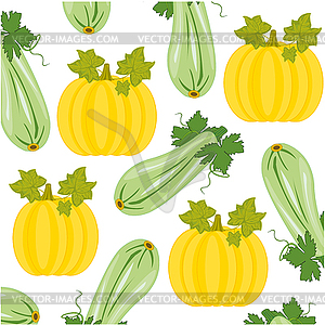 Vegetables melon and marrow decorative pattern - vector EPS clipart