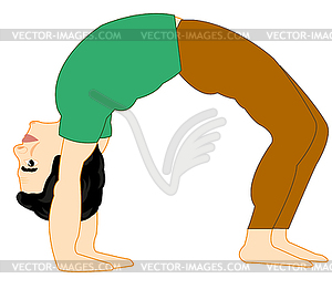 Young men gymnast doing exercise - vector image