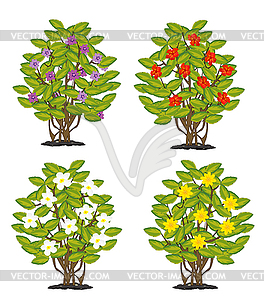 Shrubbery with flower - vector clip art