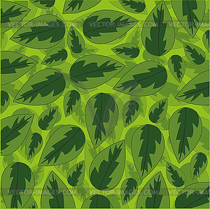 Decorative pattern of green sheet - vector image