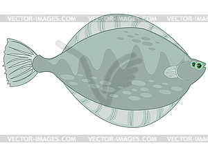 Fish plaice is insulated - vector image