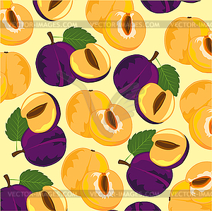 Decorative background of fruit plum - vector EPS clipart