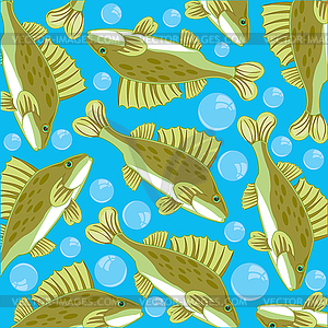 Decorative pattern of fish ruff - vector image