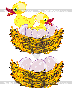 Джек с яйцом и птенцом - графика в векторном формате