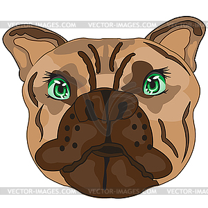 Кружка собаки бульдога - клипарт в векторе / векторное изображение