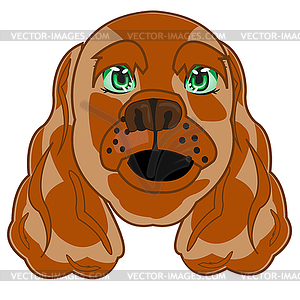 Mug of dog spaniel - vector clipart / vector image