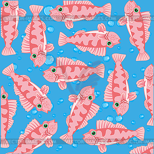 Decorative pattern of sea perch - color vector clipart