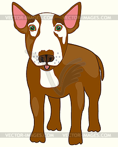 Dog bull terrier is insulated - stock vector clipart