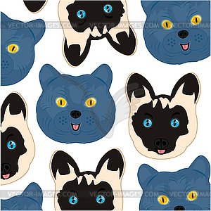 Mugs cat pattern is insulated - vector clip art