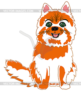 Cartoon pets feathery cat - vector clipart