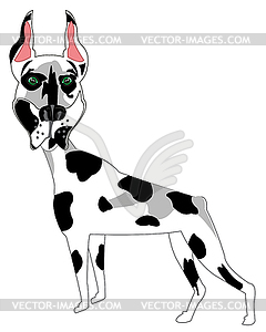 Dog spotted doberman is insulated - vector clip art