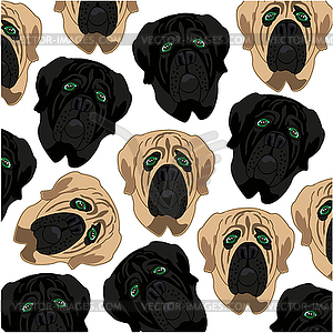 Decorative pattern of mug of dog mastiff - vector image