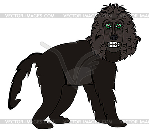 Cartoon ape baboon is insulated - vector image