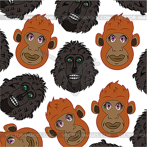 Cartoon of mug of apes decorative pattern - vector image