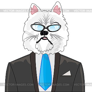 Portrait of cat in suit and tie - vector image