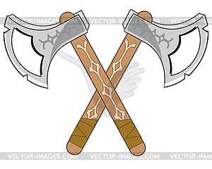 Старинный оружейный боевой топор изолирован - векторизованное изображение клипарта