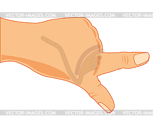 Gesture with extended onward finger - color vector clipart