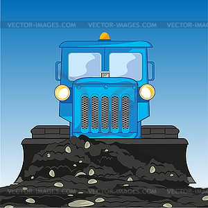 Worker technology tractor crawler executes work - vector clipart