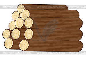 Logs of fire wood - vector image