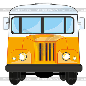 Transport retro bus type frontal - vector clipart