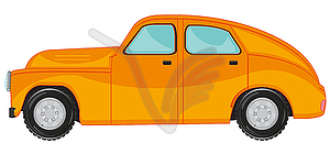 Outdated passenger car is insulated - vector clipart