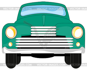 Passenger retro car type frontal - vector image