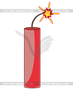 Cartoon of propellent dynamite with burning wick - vector clipart