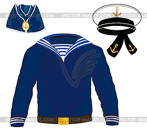 Form of sailor and service cap with belt - vector image