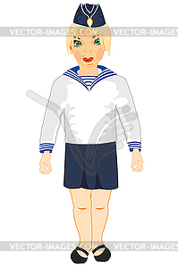 Девушка моряка утеплена - векторное изображение